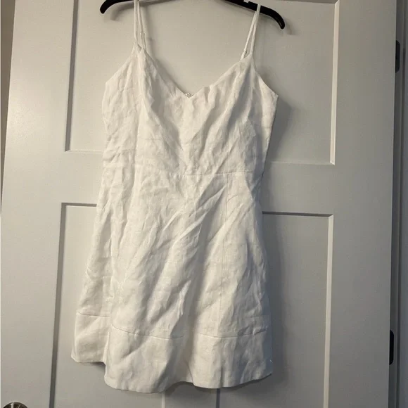 New Reformation Holt Linen Dress in White - Picture 6 of 14